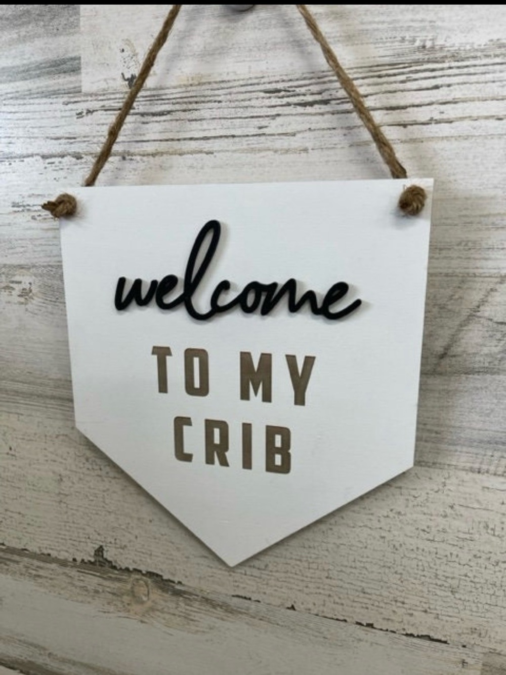 Welcome to My Crib Wall Sign Nursery Home Decor Hanging Sign